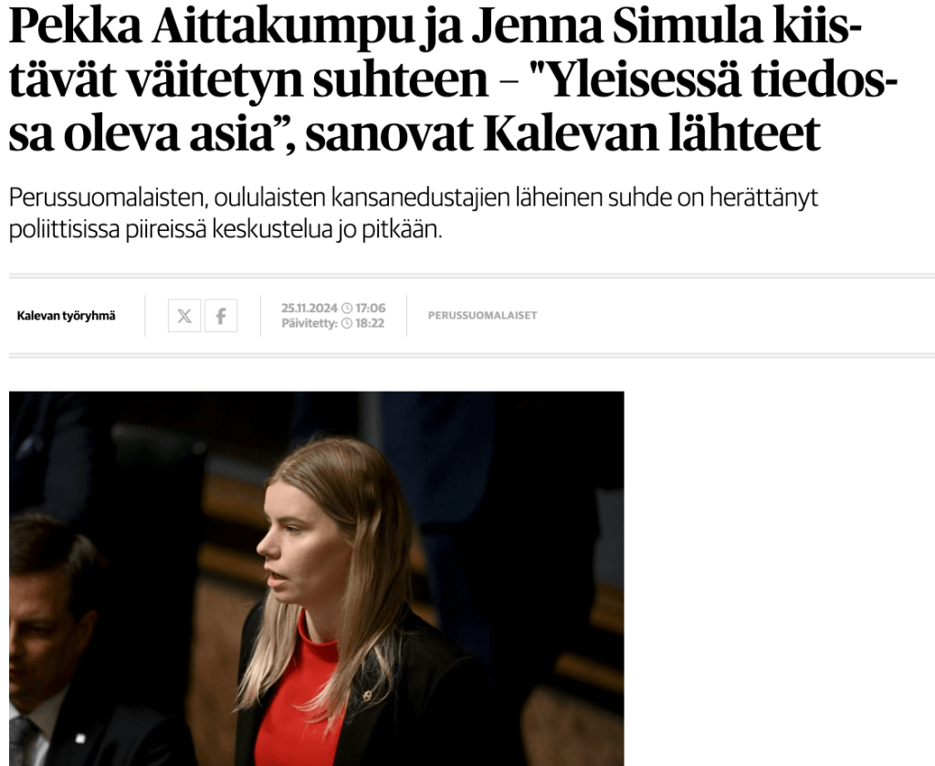 Kalevalle rapsut perättömästä juorusta