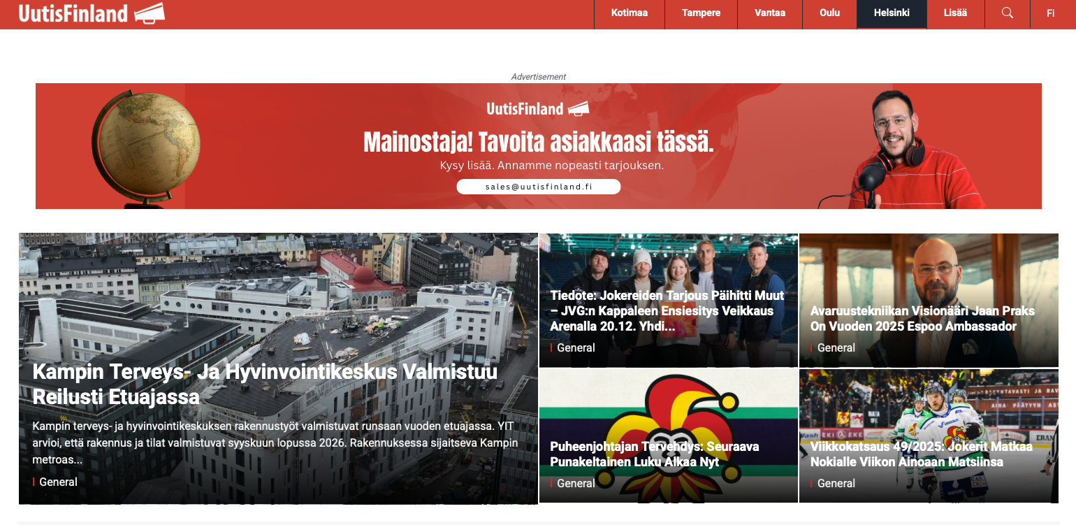 Uutisfinland monipuolistaa mediakenttää